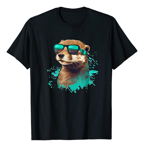 Polera De Nutria Con Gafas De Sol De Aspecto Divertido