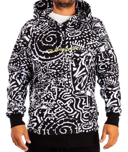 Buzo Canguro Quiksilver All Printed Spiral Hoodie Hombre