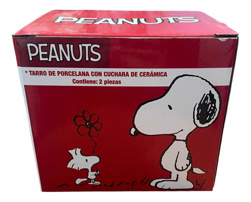 Taza De Ceramica Doble Vista Cuchara Peanuts Snoopy 440 Ml