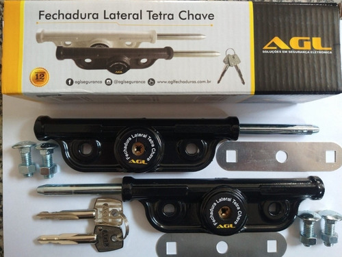 Imagem 3 de 6 de Fechadura Sobrepor Trava Lateral Porta Aço Enrolar Tetra Par