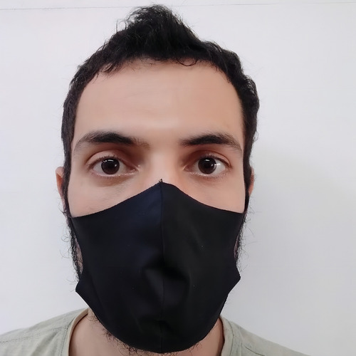 Mascara Protetora Confortável Álcool Gel Pulseira Proteção Cor Azul Desenho Do Tecido Liso