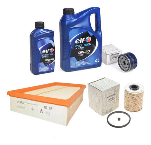 Kit Filtros + 5l Aceite Elf 10w40 Megane 2 F9q Original