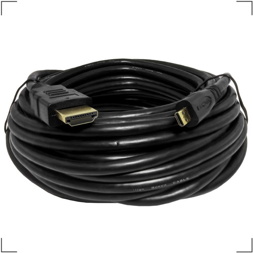 Cabo Hdmi Para Micro Hdmi 2.0 De 10 Metros 4k Plugs Ouro