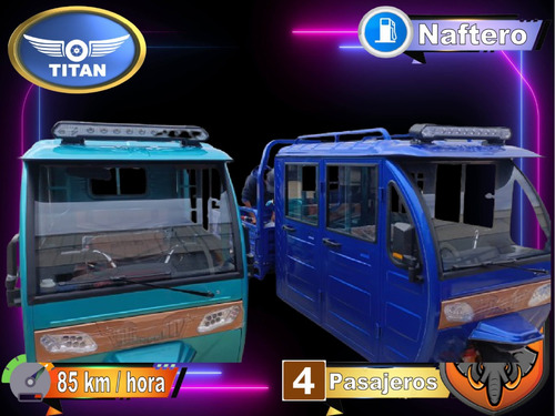 Triciclo Naftero Doble Cabina 1000kg 4 Pasajeros Titan 200cc