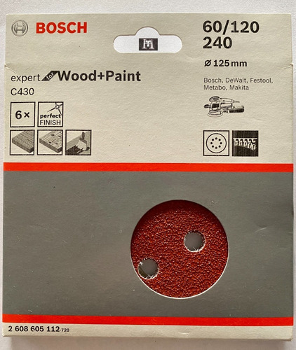 Set 6 Lijas Abrojo 125 Mm Grano 60 - 120 - 240 Bosch