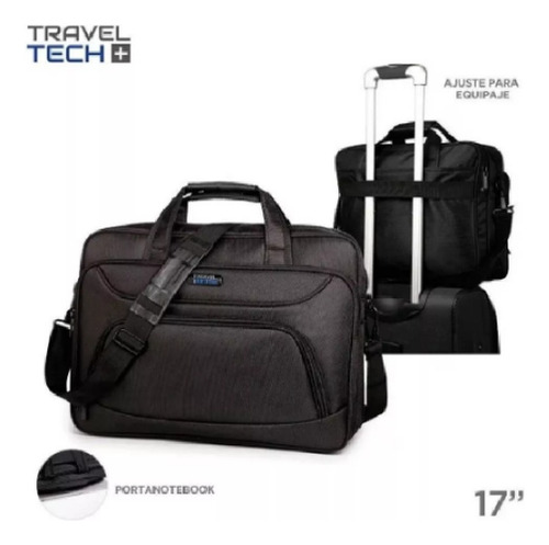 Imagen 2 de 8 de Maletin Portafolio Grande Travel Tech Portanotebook Fuerte