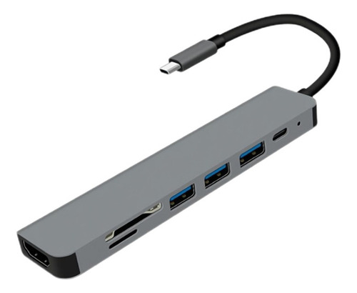 Hub Usb C 7 En 1 Con Lector De Tarjetas Usb3.0 4k Compatible