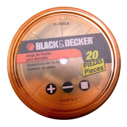 Juego De Puntas 20 Pzs Black And Decker 71-785la Surtido