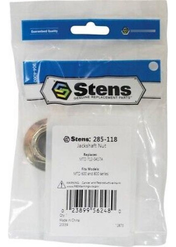 New Stens Jackshaft Nut For Mtd 712-0417a Ccn