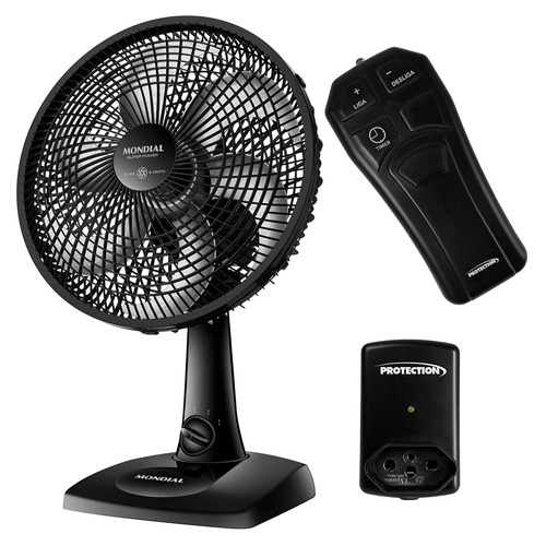 Ventilador De Mesa Super Power Turbo 30cm 6 Pás Mondial Com Controle Remoto Protection Pt-370 127v