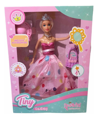 Muñeca Tiny Fantasy Princesa Incluye Accesorios