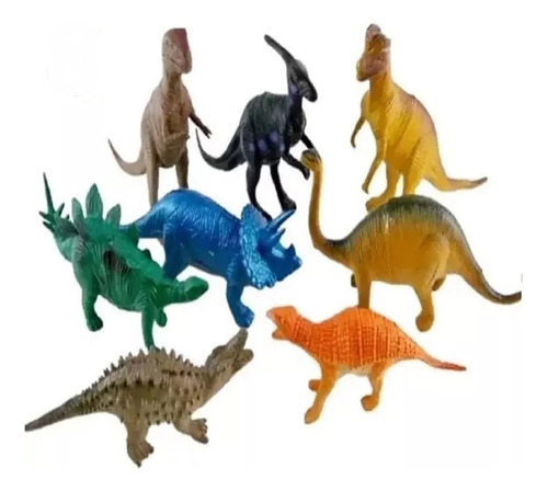 Juguetes Dinosaurios Grandes Colección 8 Piezas De Goma