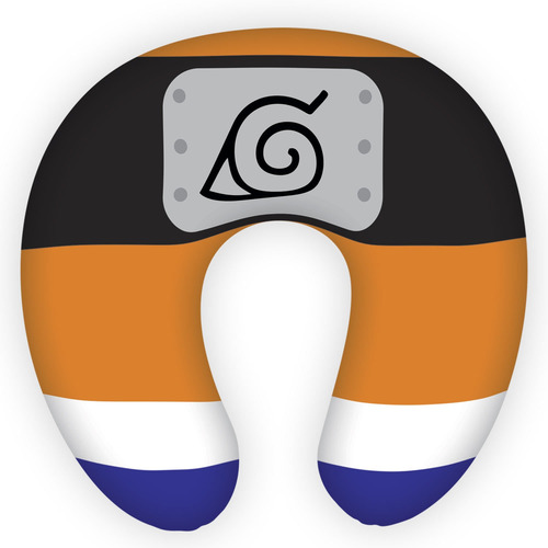 Imagem 3 de 5 de Kit Almofada Pescoço + Máscara Dormir Naruto Gennin