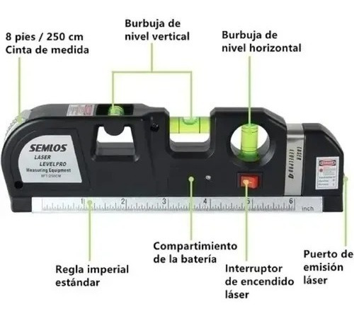 Nivel De Línea Láser Fixit Level Pro 3 2.5m