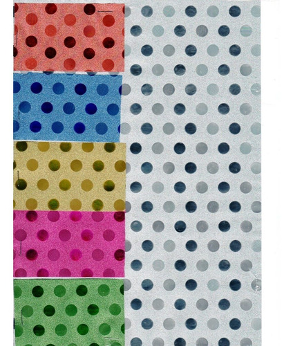 Papel Diamantado Para Envoltura De Caja Con 20 Hojas Color Rojo C-058 Circulos Chicos