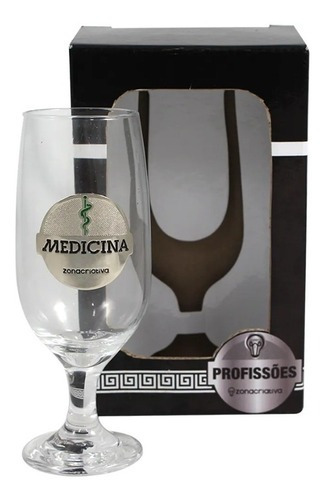 Taça Vidro Profissões Medicina 300 Ml Cor Transparente