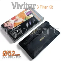 Comprar A64 Kit 3 Filtros Vivitar Ø 52mm Uv Cpl Fld Estuche Caja New