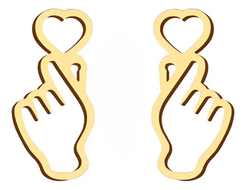 comprar Aretes Corazón Coreano Símbolo Kpop Plata Enchapado Oro