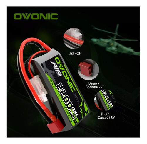 Bateria Lipo 2200mah 3s 50c 11.1v T Ovionic Rc Heli Avión Ca