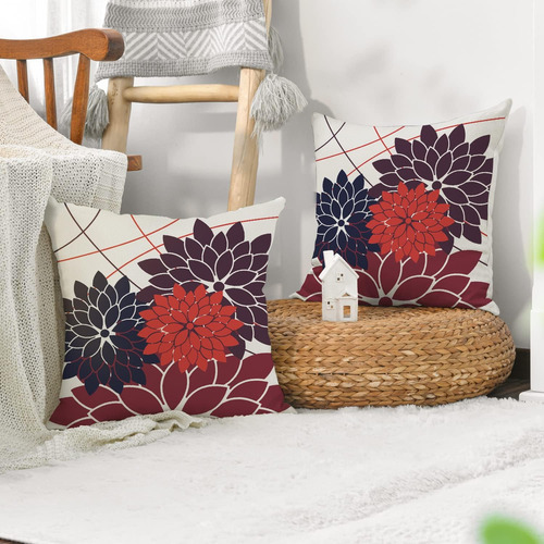 Juego De 2 Fundas De Almohada De Dalia De Color Negro B...
