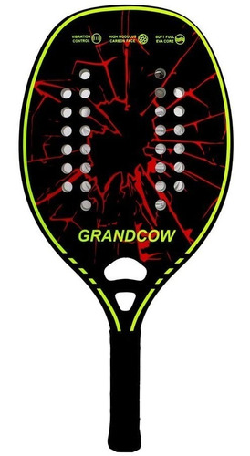 Raqueta Padel Tenis Playa Grandcow Crash Fibra De Carbono 