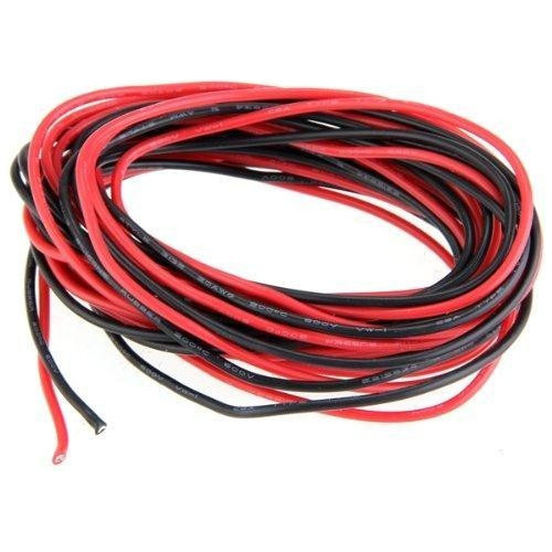 Fio Cabo Siliconado 16 Awg 50cm Preto E 50cm Vermelho