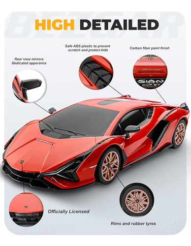 Lamborghini Sián Fkp 37 Coche Rc A Escala 1:24 Juguete Eléctrico Para Niños Adolescentes Y Adultos Bezgar
