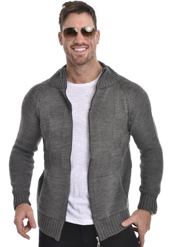 Imagen 4 de 7 de Campera De Lana Hombre Sweater Pullover Cierre Colores