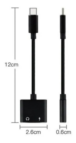 Adaptador Dual Tipo C A Audio 3.5mm Y Carga