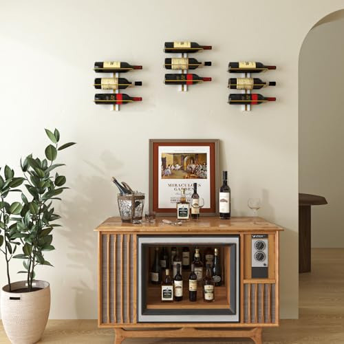 Porta Botellas De Vino De Pared B4life Gold Para 9 Botellas