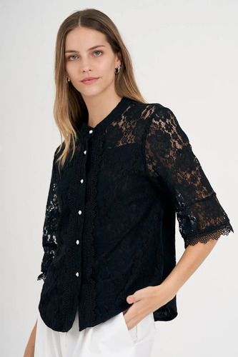 Blusa Elegante Mujer Encaje Romantica Importada