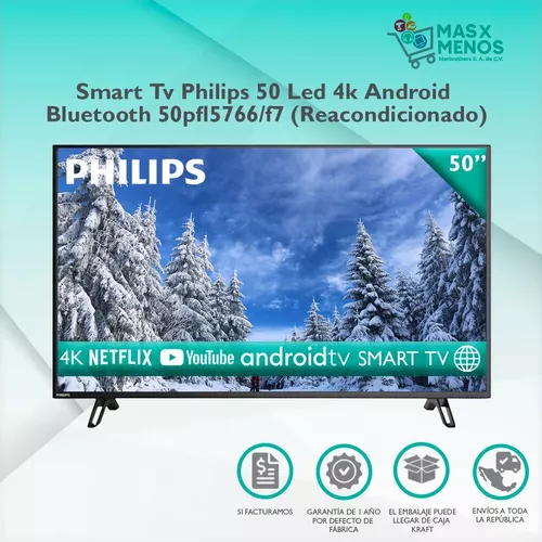 Televisor philips 50 led 4k 3840 x 2160 60hz smart tv android bluetooth  google play (reacondicionado)