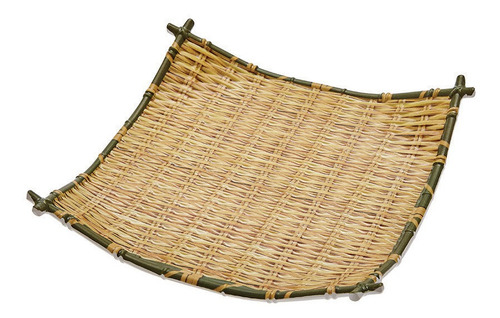 Imagem 1 de 2 de Travessa Quadrada Decorativa De Bambu E Melamina - 23,5cm