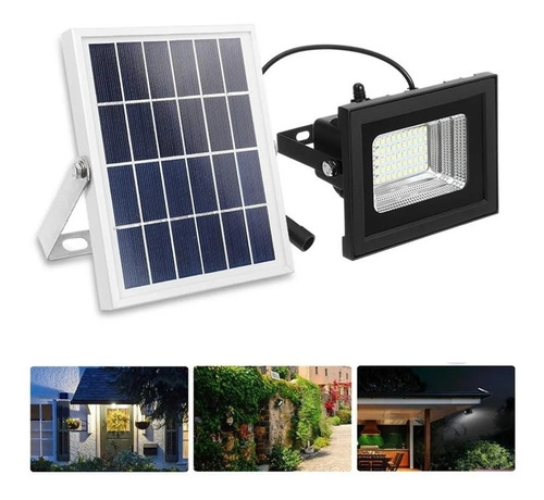  Panel Solar+reflector  100w Luz Led Lampara Foco Exteriores