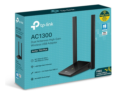 Tp-link Adaptador De Red Usb Archer T4u Plus Wlan 1300mbit/s