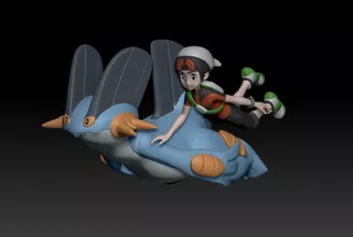 Escultura De Entrenador Pokémon Brendan De Omega Ruby.