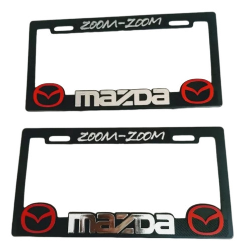 Par De Portaplacas Autos Mazda (rojo) 