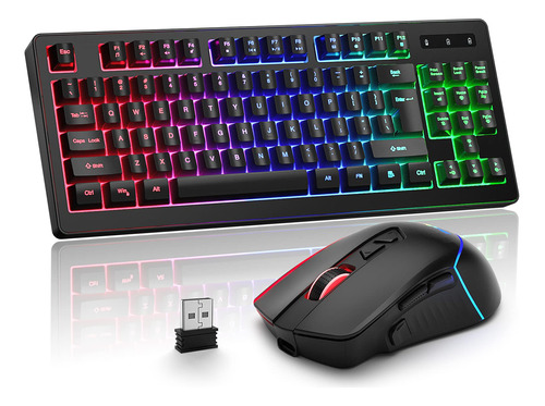 Bluefinger Combo De Teclado Y Mouse Inalambricos Para Juegos