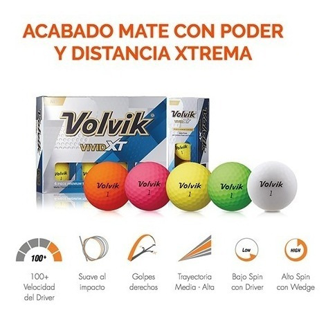 Pelotas Golf Vivid Xt Volvik Amarilla