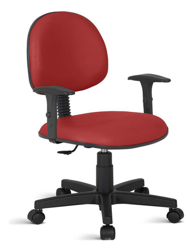 Cadeira De Escritório Executiva Com Braço Rj Vermelho