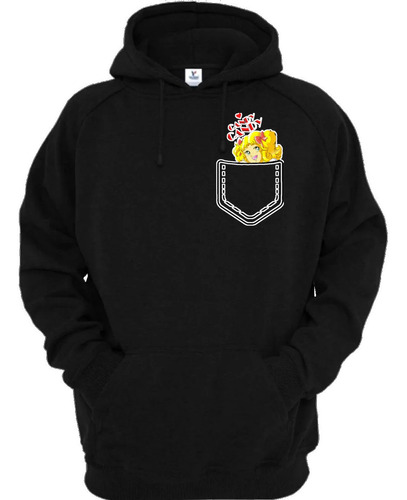 Sudadera Negra Anime De  Bolsillo Candy-candy