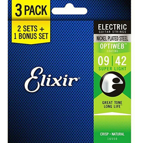 Elixir Strings Fósforo, 3 Unidades, Super Light, Super