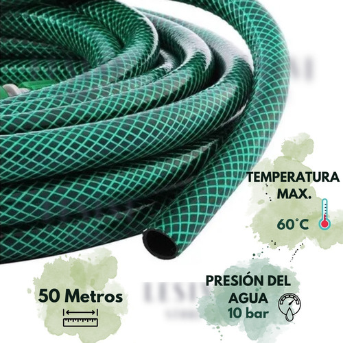 Imagen 3 de 9 de Riego Manguera Trenzada Flex 50 1/2 Kushiro