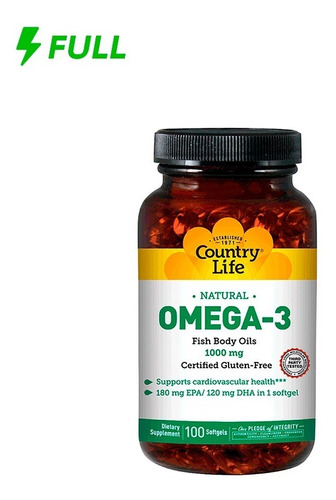 Fish Body Oils | Country Life | Omega 3 | 100 Caps Original