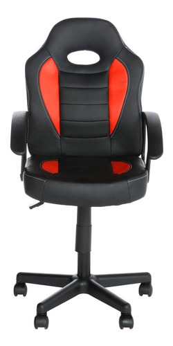 Silla de escritorio Halten Gamer2 ergonómica  negra y roja con tapizado de cuero sintético