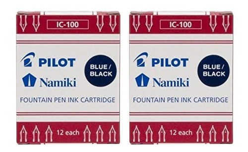 Piloto Namiki Ic100 Pluma Cartucho De Tinta, Azul / Negro, 1