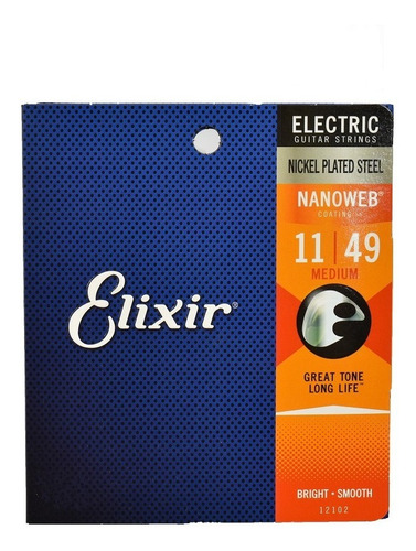 Imagen 1 de 3 de Encordado Guitarra Electrica Elixir Nanoweb 12102 (11-49)
