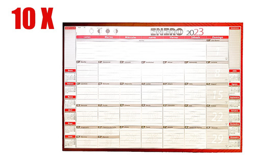 Planner Calendario Agenda Mensual De Escritorio Trabajo 10u