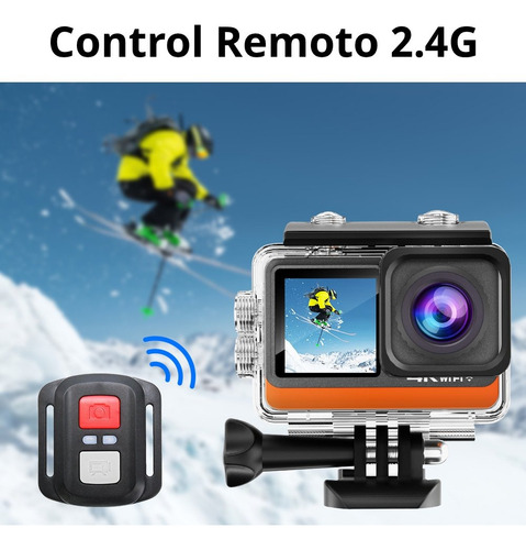 Cámara Deportiva 4k Ultrahd 60fps 24mp Pantalla Dual Touch