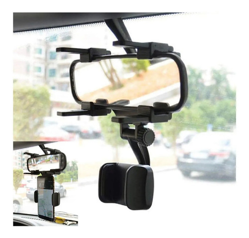 Imagen 4 de 4 de Soporte Celular Auto Cam Espejo Retrovisor Holder Universal